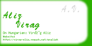aliz virag business card